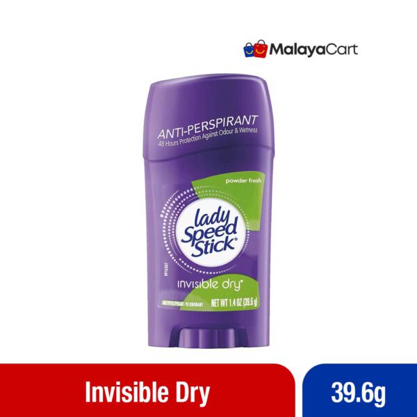 Lady Speed Stick Invisible Dry Antiperspirant Deodorant, Powder Fresh 39.6g